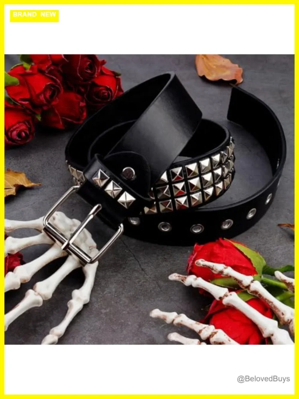 Gothic Pyramid Studded Punk Rivet Belt Faux Leather Unisex